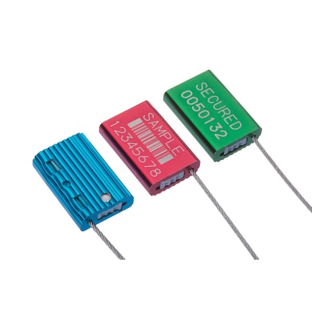 Dickey Mfg Co Defender Cable Seal, Red 1.5 mm x 12 in, Laser Etched, Stock, PK500 50501DA01-5C